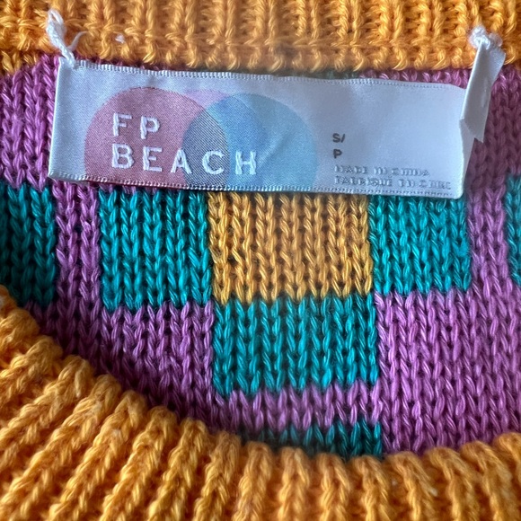 Free People Multicolor Checkered Sweater - Picture 7 of 8